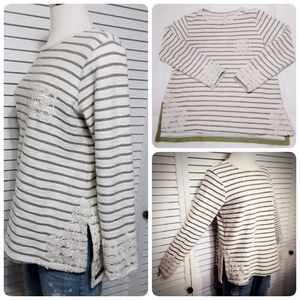 MJ 100% Cotton & Lace High Low Sweater